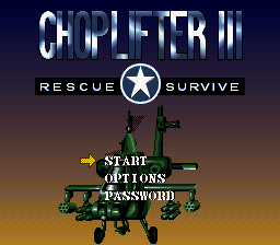 Choplifter III - Rescue Survive (Japan) Title Screen